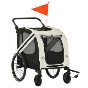 Aosom 2-in-1 Pet Bike Trailer for Small Dogs, Road-Visibility Dog Stroller Bicycle Carrier, Weather-Strong Bike Wagon Trailer Sidecar Attachment