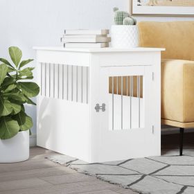 Dog Crate Furniture White 21.7"x31.5"x26.8" Engineered Wood