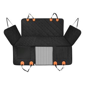 Dog Car Seat Cover For Back Seat Waterproof Oxford Cloth Seat Cover Hammock Non-Slip Scratchproof Back Seat Extender with Side Flap Mesh Window Storag