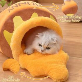 Honey Pot Cat Cave Bed For Indoor Cats - Machine Washable Removable Cushion, Cozy Pet Nest With Thick Sponge, Christmas Gift For Cat Lovers, Smal (Option: Cat Cave Bed)