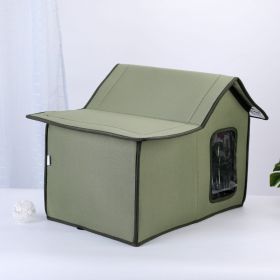 1pc Rainproof And Windproof Portable Outdoor Pet Hutch (Color: Green)